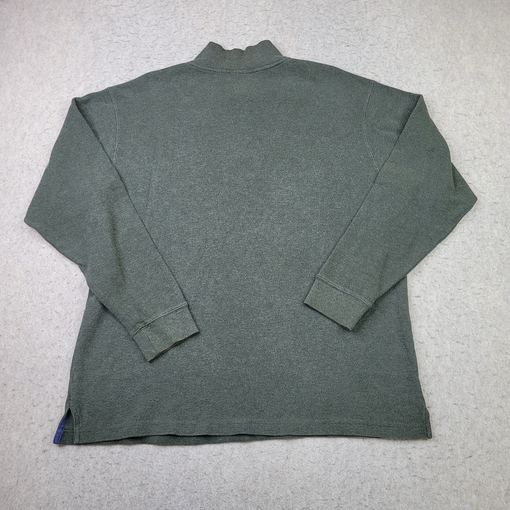 LL Bean Pullover Sweater Mens LT Large Tall Hunter Green Waffle Knit O BKF3 - Picture 6 of 9